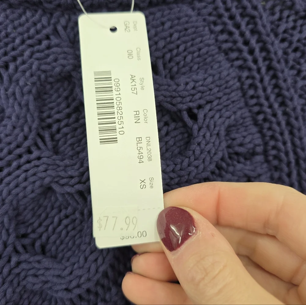 New J.Crew‎ Cable knit Fisherman Sweater XS
